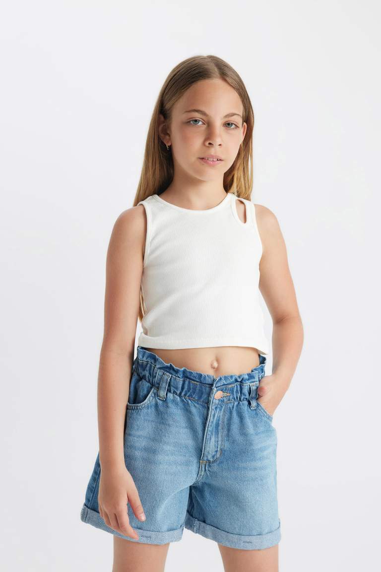 Girl Paperbag Jean Shorts