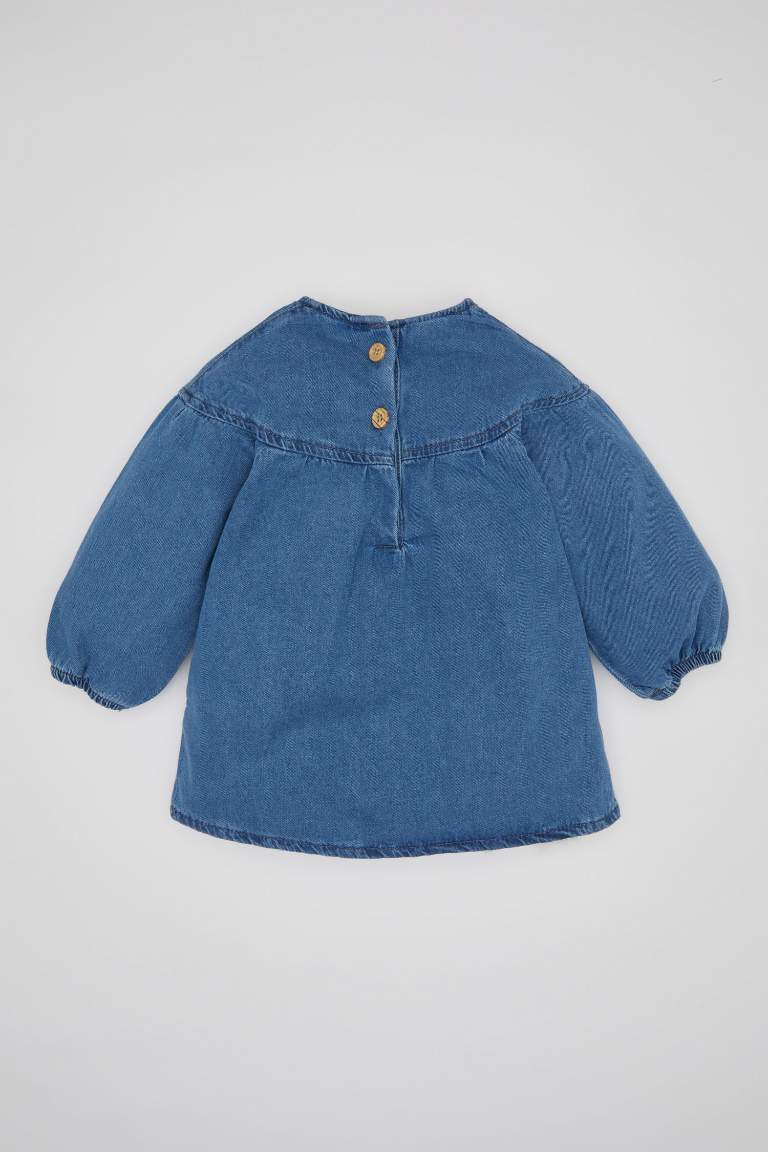 Robe Jean Manches Longues Pour Bébé Fille