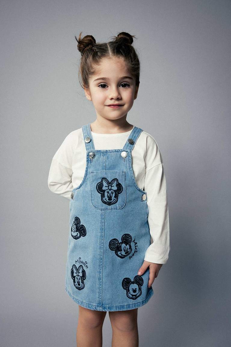 Regular Fit Mickey & Minnie Licensed Long Sleeve Dress