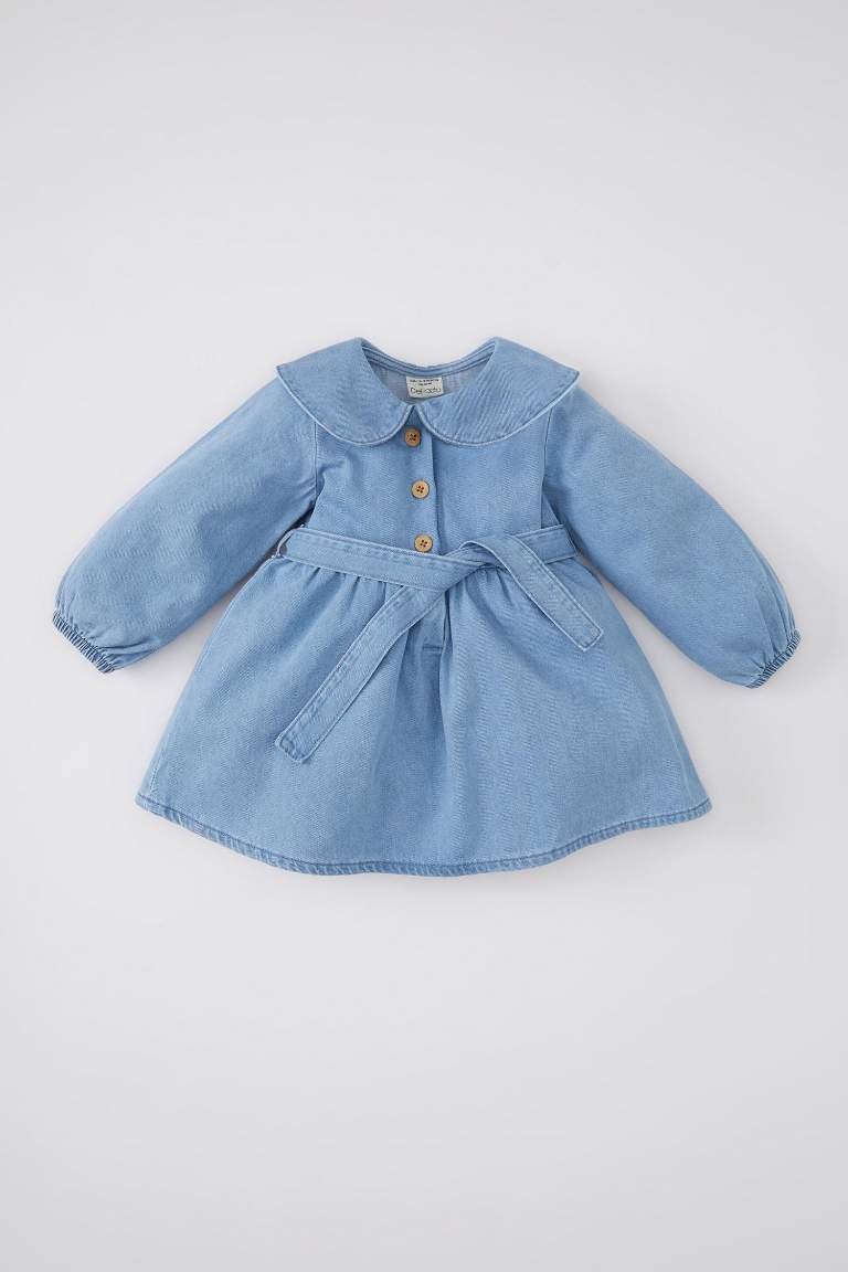 Robe Jean Manches Longues Pour Bébé Fille