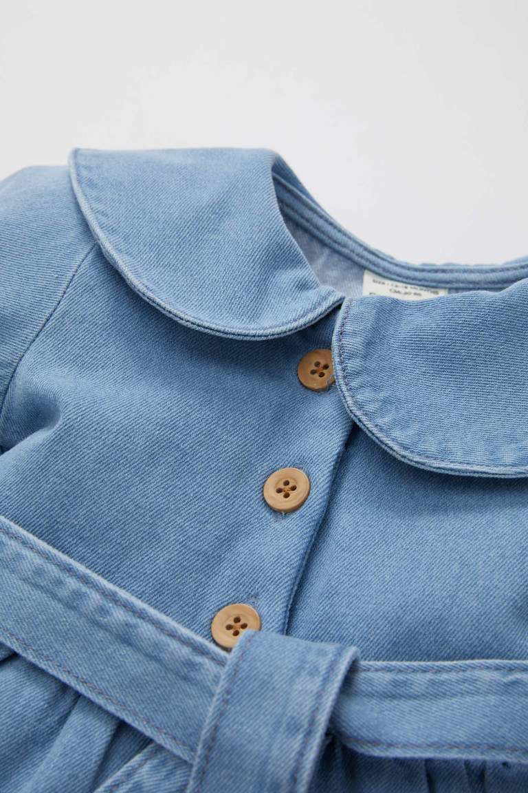 Robe Jean Manches Longues Pour Bébé Fille