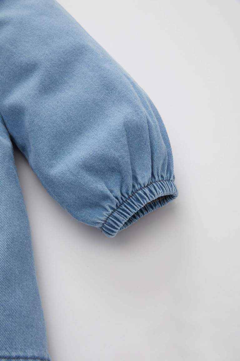 Robe Jean Manches Longues Pour Bébé Fille