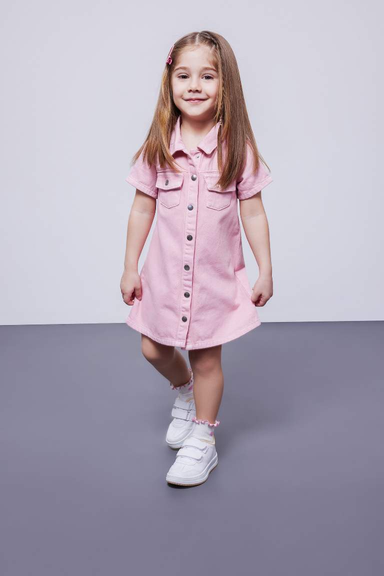 Baby Girl Short Sleeve Jean Dress