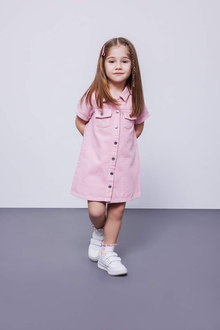 Baby Girl Short Sleeve Jean Dress