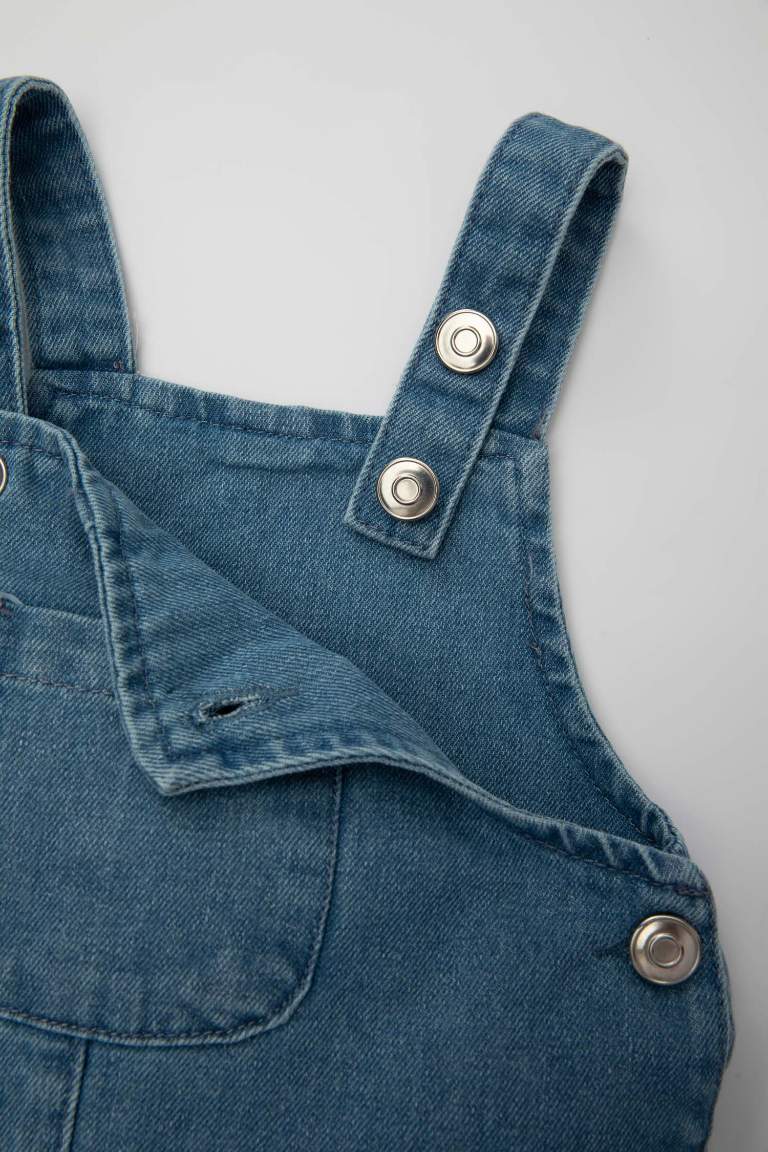 Baby Girl Ripped Detailed Sleeveless Jean Dress