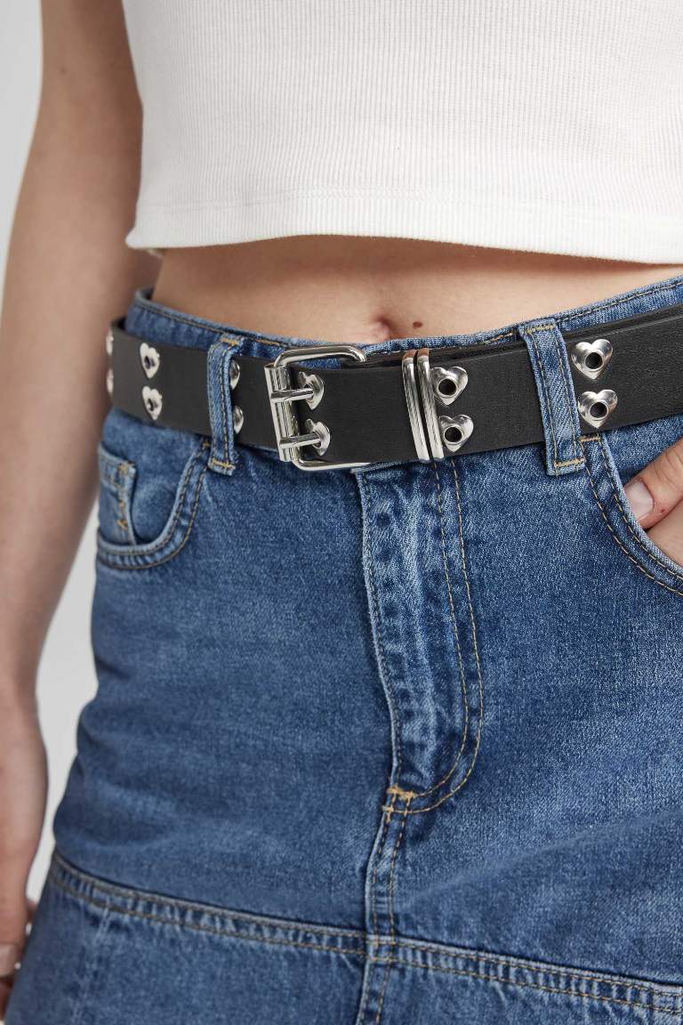 Woman Faux Leather Jean Belt