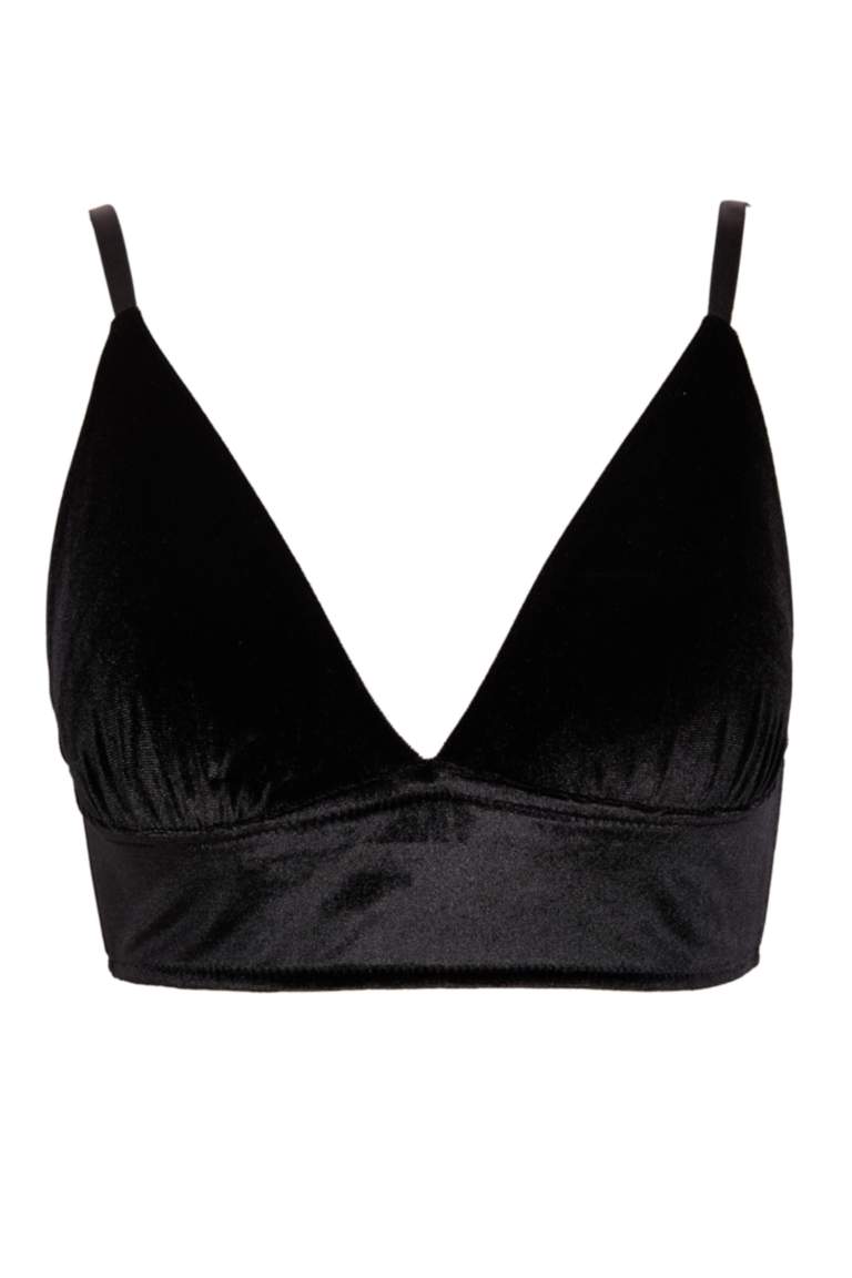 Kapsız Kadife Çıkarılabilir Pedli Pedli Bralet Fall in Love