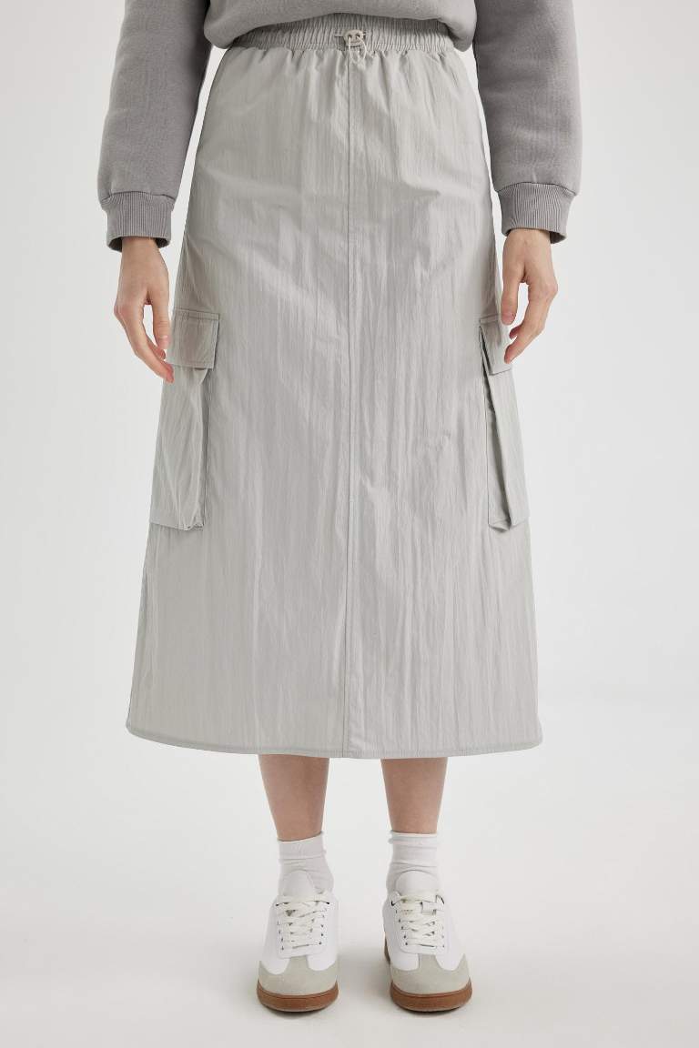 A Line Parachute Long Skirt