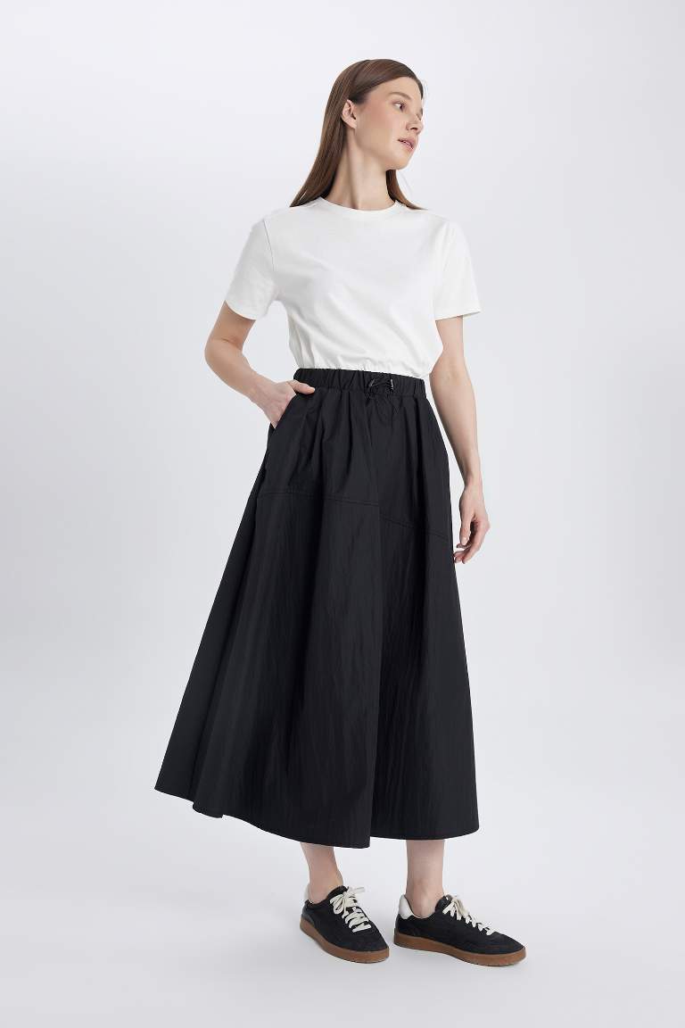 A-Line Parachute Long Skirt