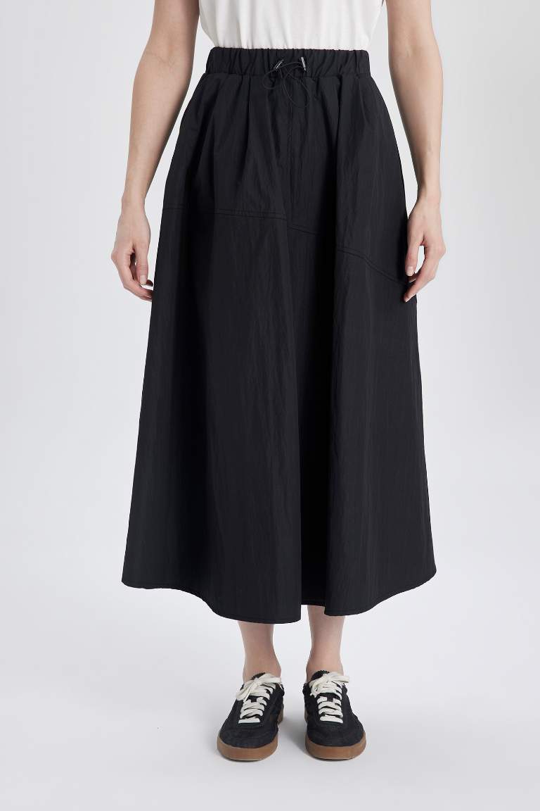 A-Line Parachute Long Skirt