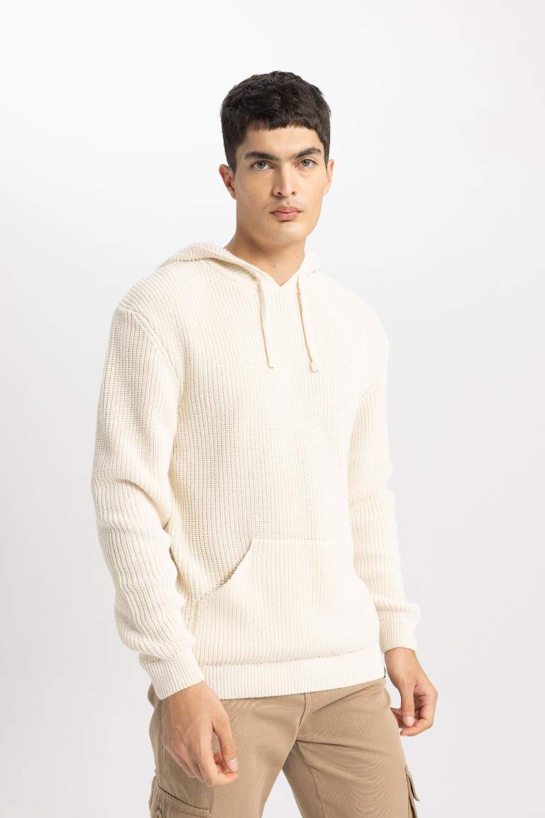 Relax Fit Hooded Knitwear Pullover