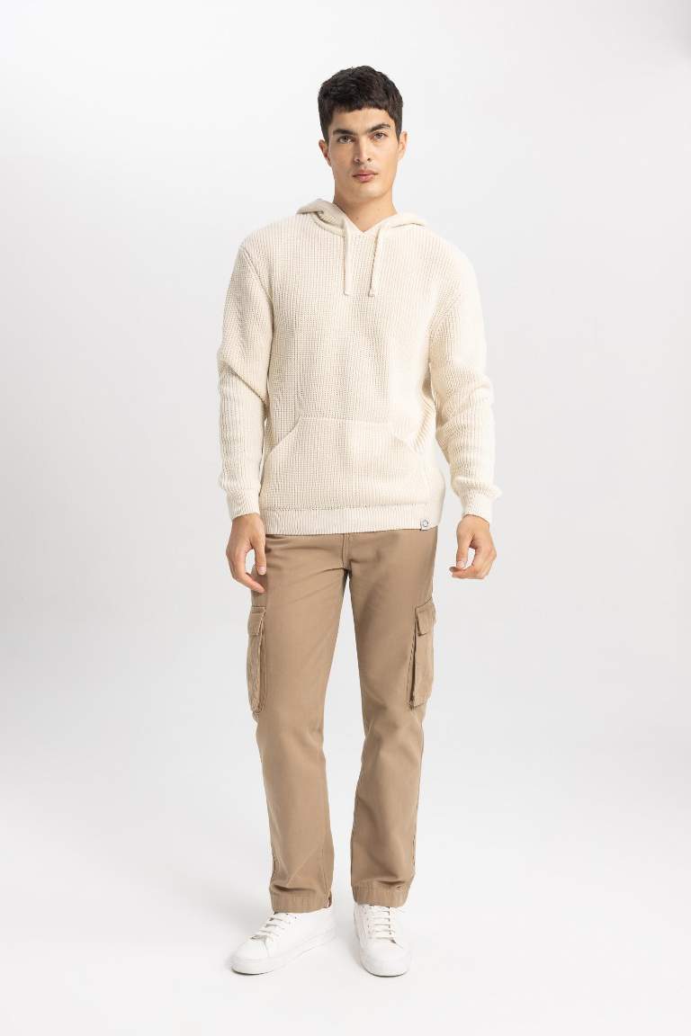 Relax Fit Hooded Knitwear Pullover