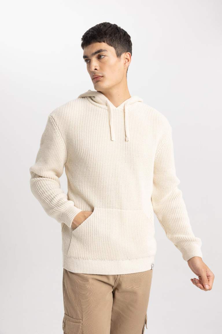 Relax Fit Hooded Knitwear Pullover