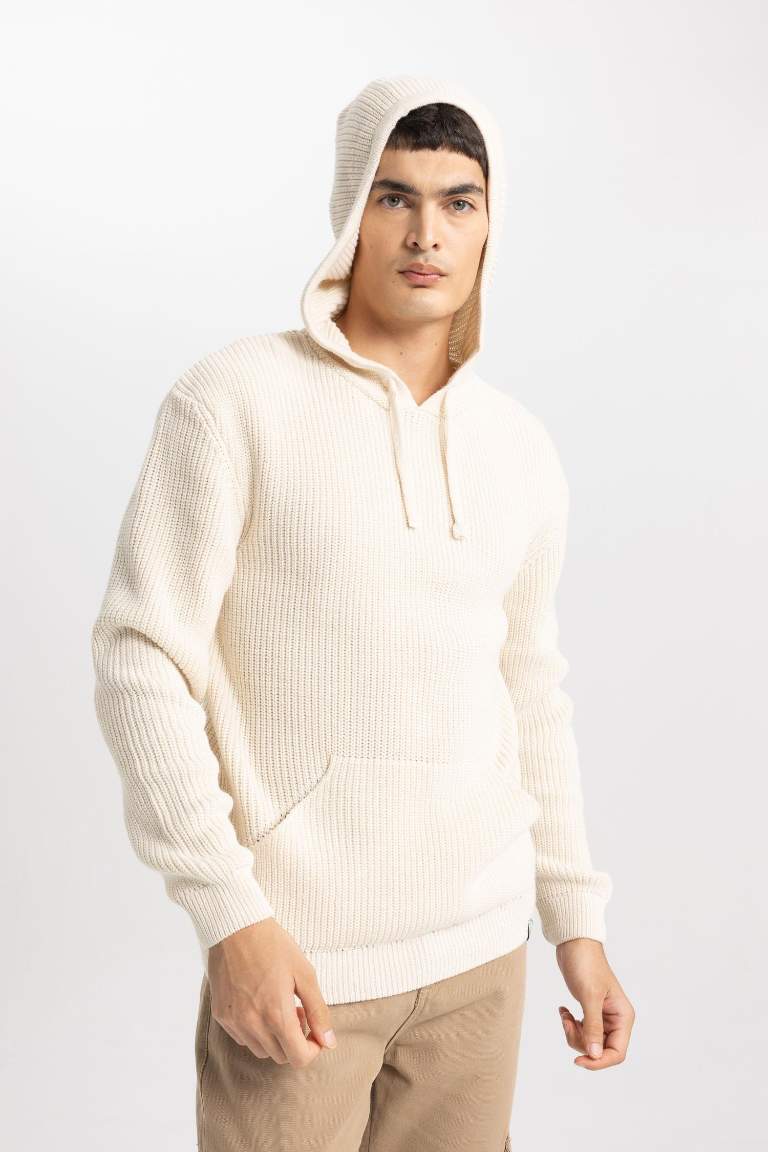 Relax Fit Hooded Knitwear Pullover