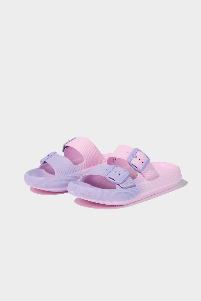 Girl High Sole Double Band Eva Slippers