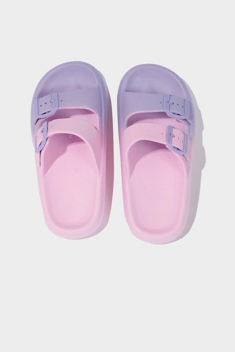 Girl High Sole Double Band Eva Slippers