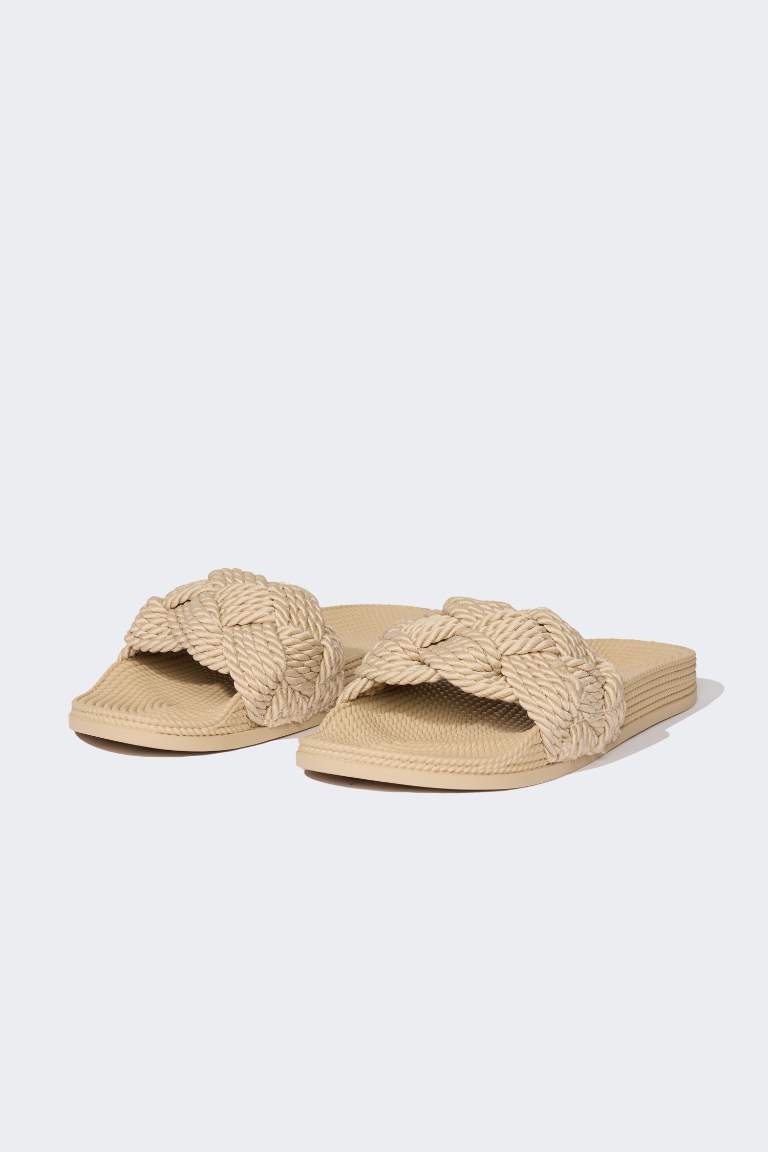 Woman High Sole Single Strap Slippers