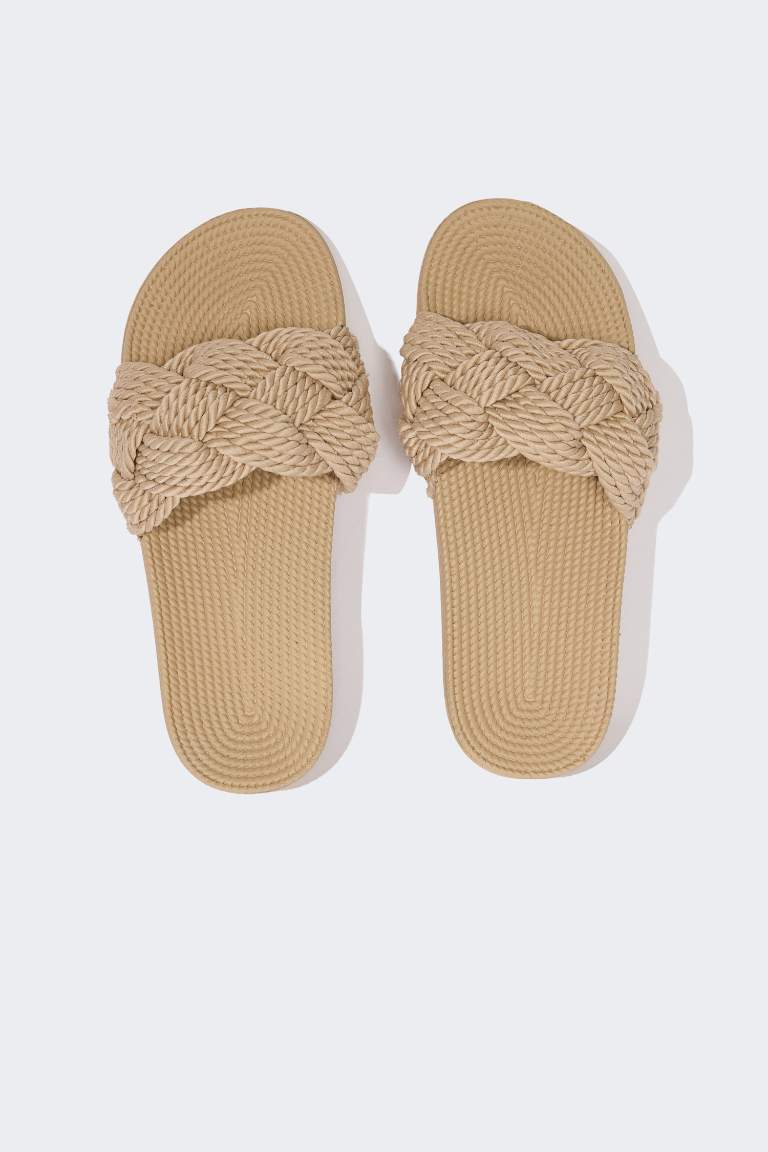 Woman High Sole Single Strap Slippers