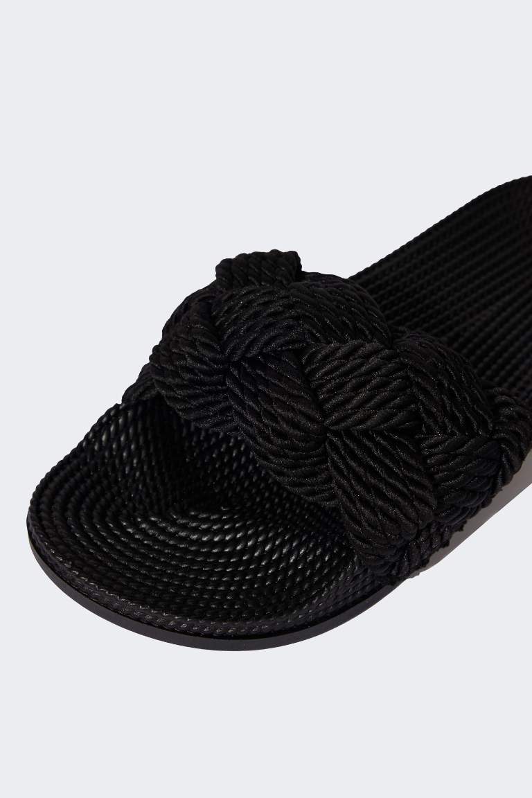 Woman High Sole Single Strap Slippers