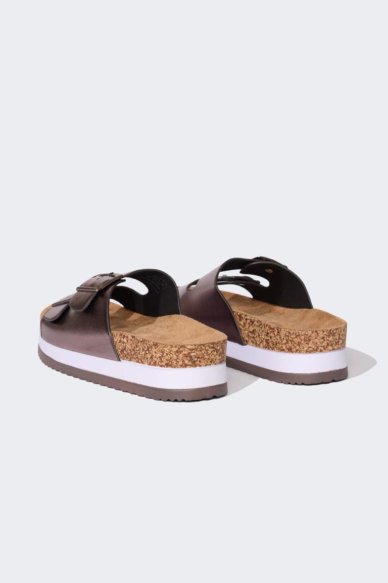 Woman High Sole Double Banded Slippers