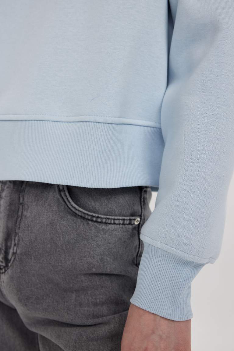 Relax Fit Crew Neck Thick Basic Sweatshirt