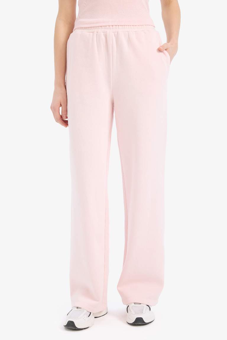 Straight Fit Pocketed High Waist Thick Fabric Trousers