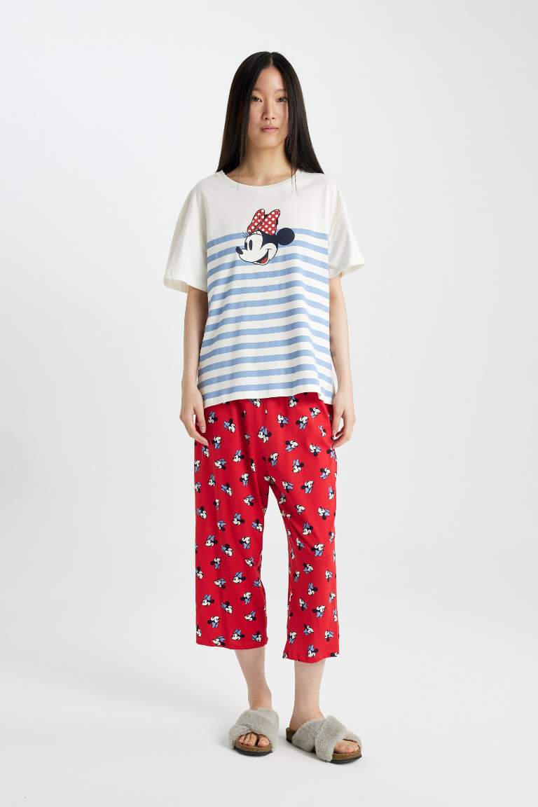 Pyjama à Coupe Régulière et Manches Courtes Disney Mickey & Minnie Fall In Love