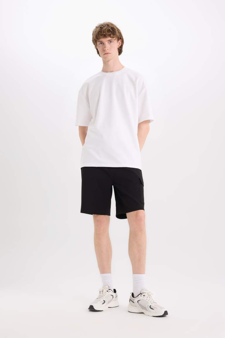 Regular Fit Straight Leg Basic Cargo Shorts