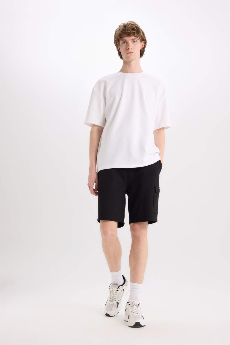 Regular Fit Straight Leg Basic Cargo Shorts