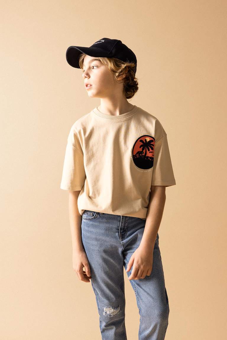 Boy Oversize Fit Crew Neck Printed  T-Shirt