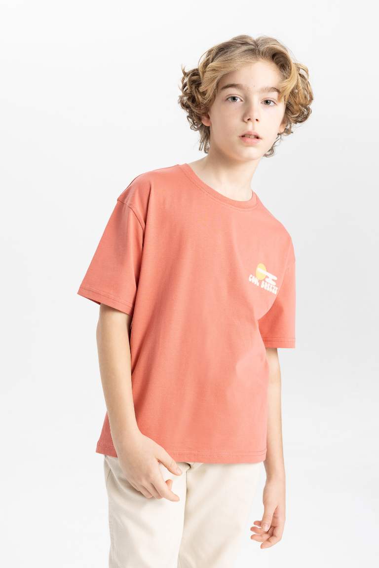 Boy Oversize Fit Crew Neck Printed  T-Shirt