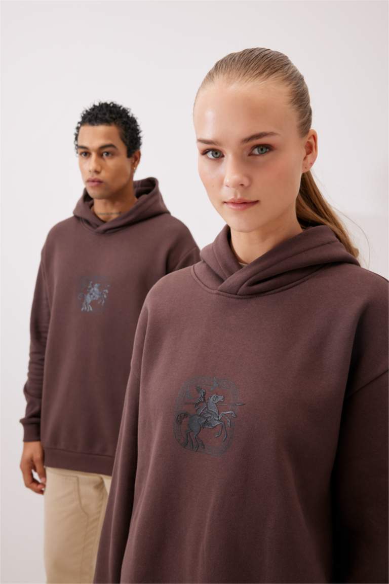 Men Printed Oversized Sweatshirt - Violet - SM2505107A