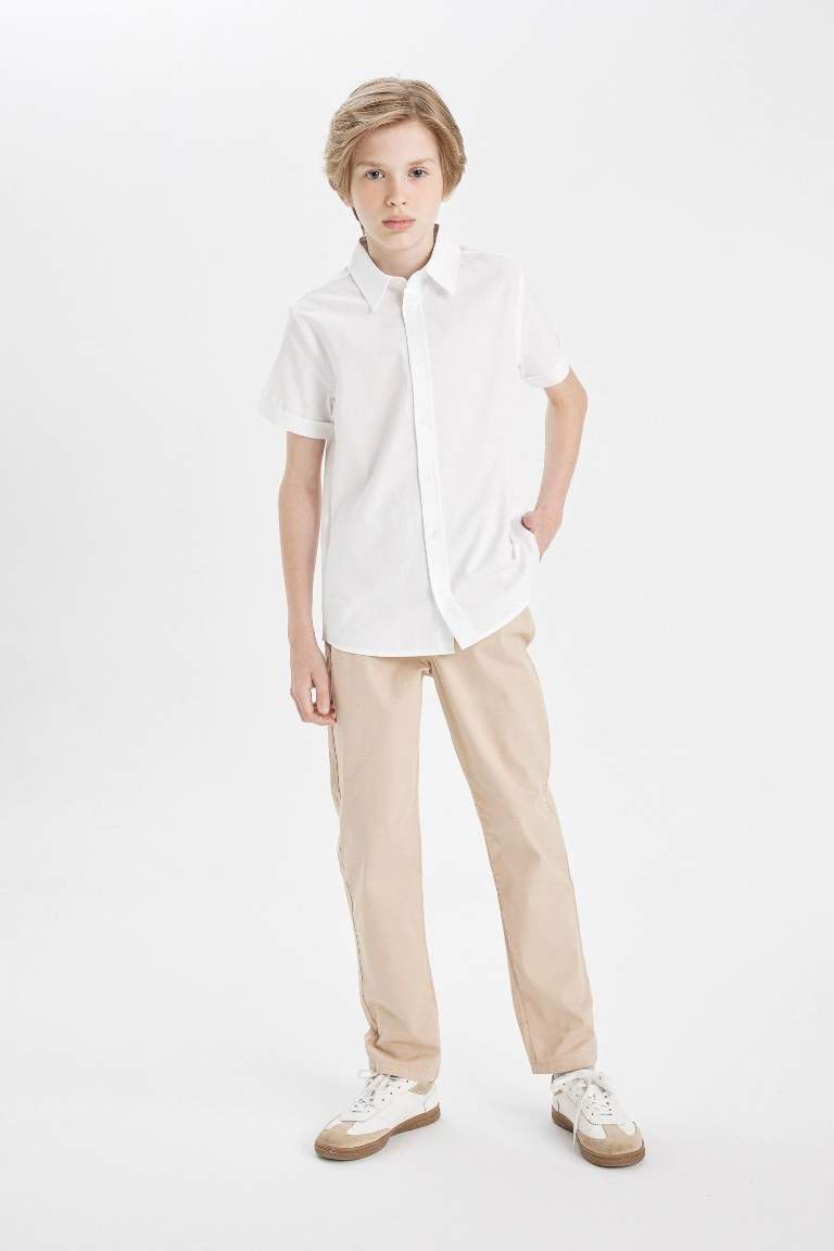 Boy Loose Fit Standard Leg Gabardine Trousers