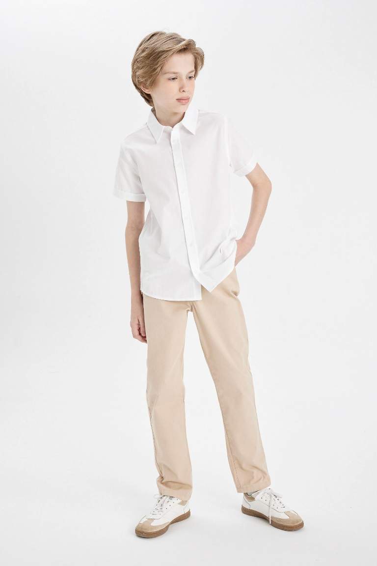 Boy Loose Fit Standard Leg Gabardine Trousers