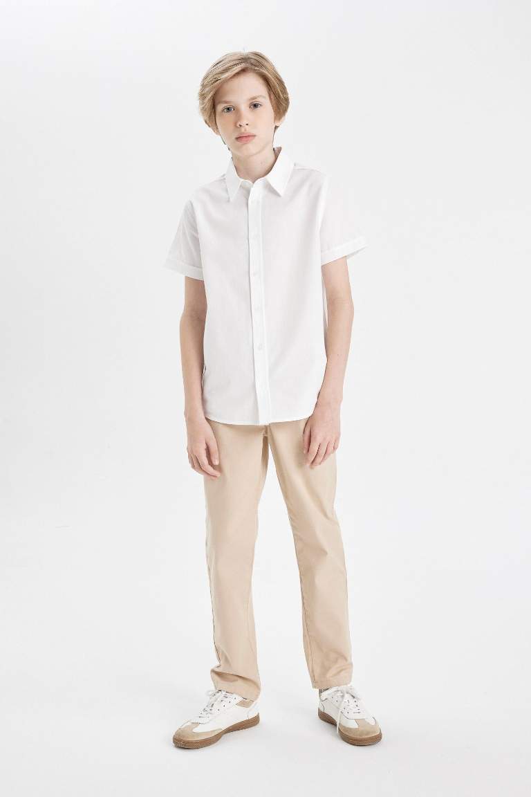 Boy Loose Fit Standard Leg Gabardine Trousers