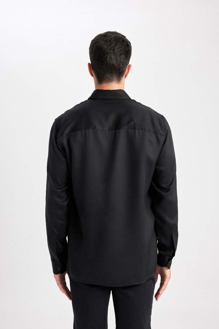 Black MAN Regular Fit Long Sleeve Shirt 3043838 | DeFacto