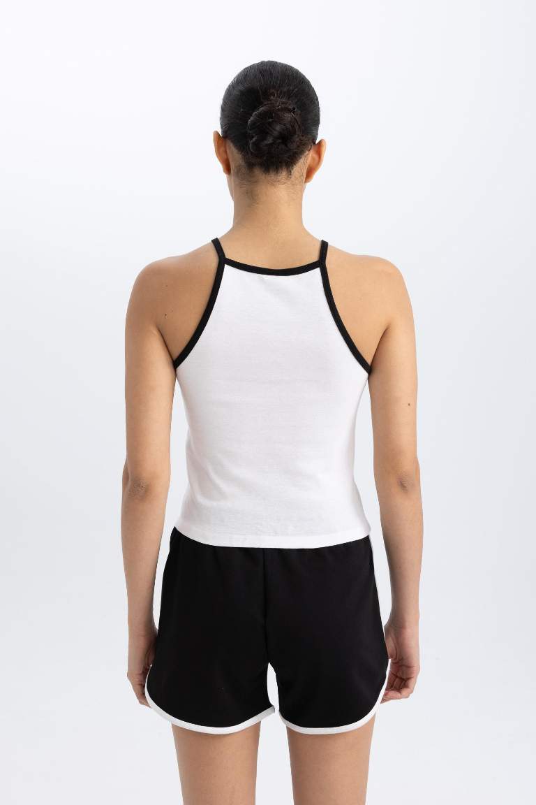 DeFactoFit Crew Neck Ribbed Crop Top