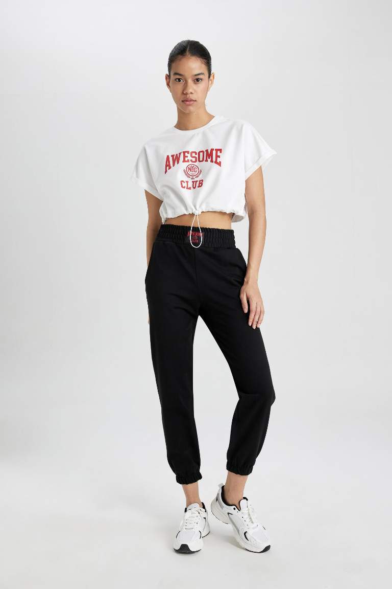 DeFactoFit Standart Fit Jogger İnce Eşofman Altı Çift Cepli Beli Paçası Lastikli