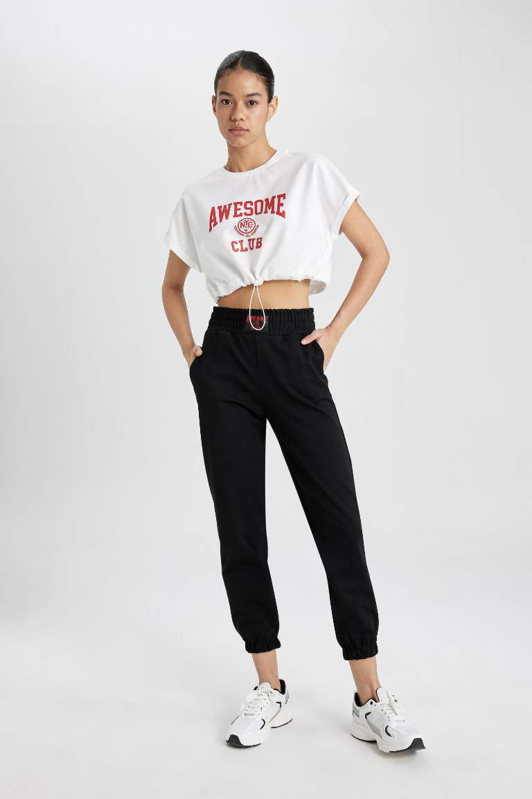 DeFactoFit Standart Fit Jogger İnce Eşofman Altı Çift Cepli Beli Paçası Lastikli