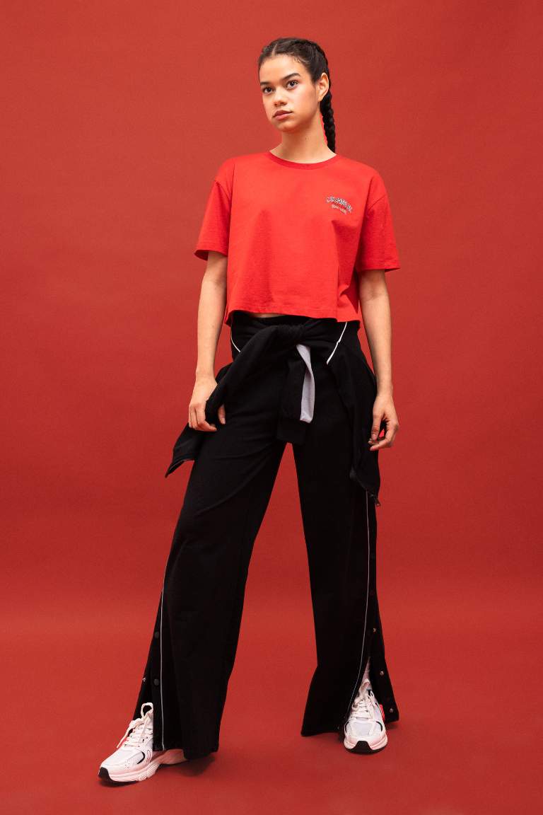 DeFactoFit Standard Fit Double Pocket Wide Leg Trousers