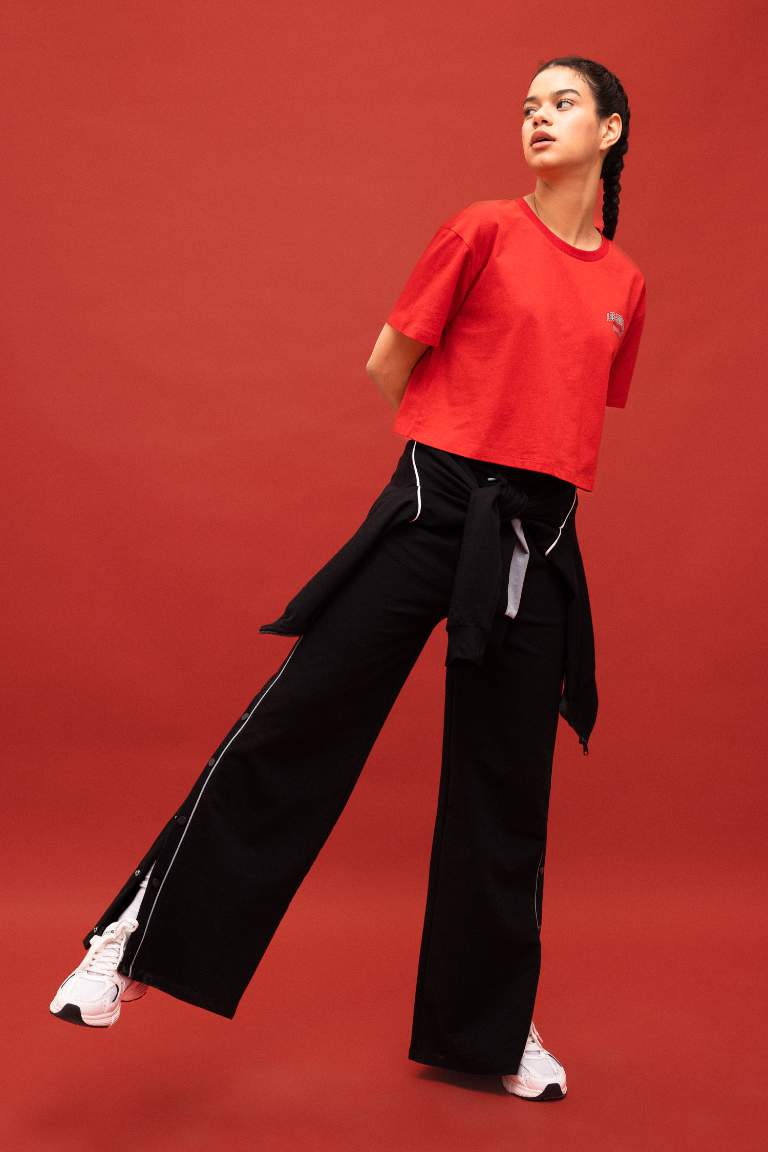 DeFactoFit Standard Fit Double Pocket Wide Leg Trousers