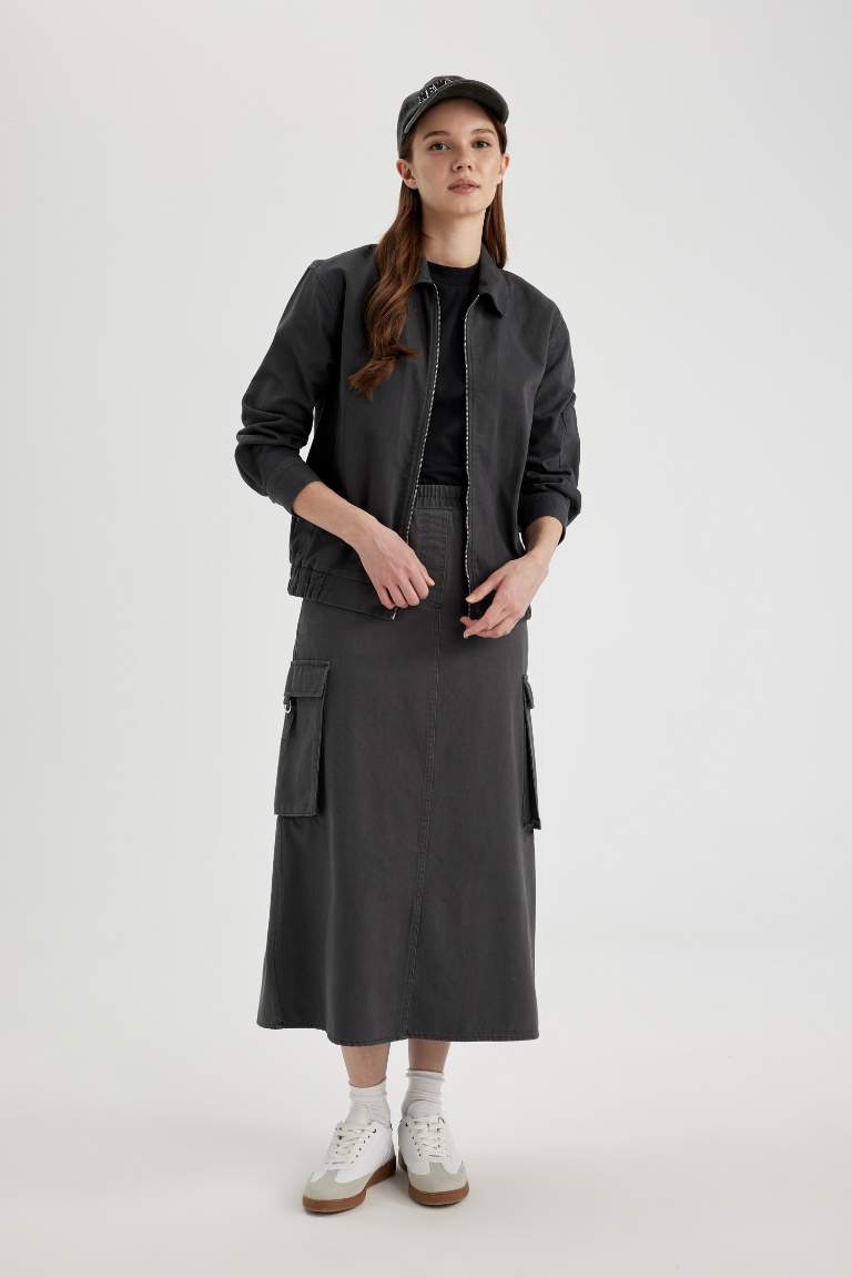 Cargo Fit Gabardine Skirt