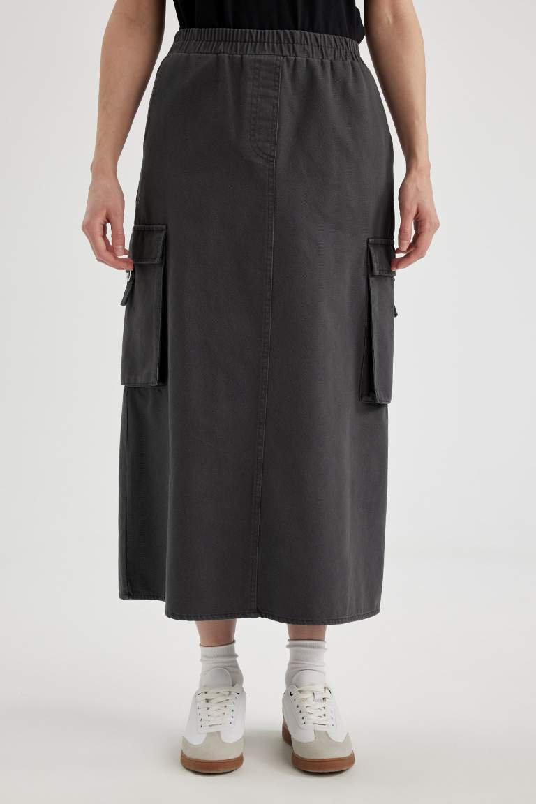 Cargo Fit Gabardine Skirt