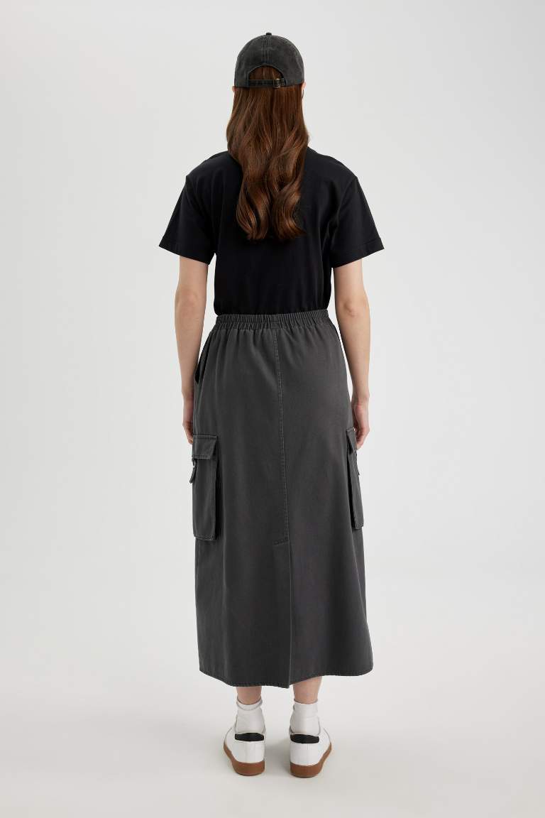 Cargo Fit Gabardine Skirt