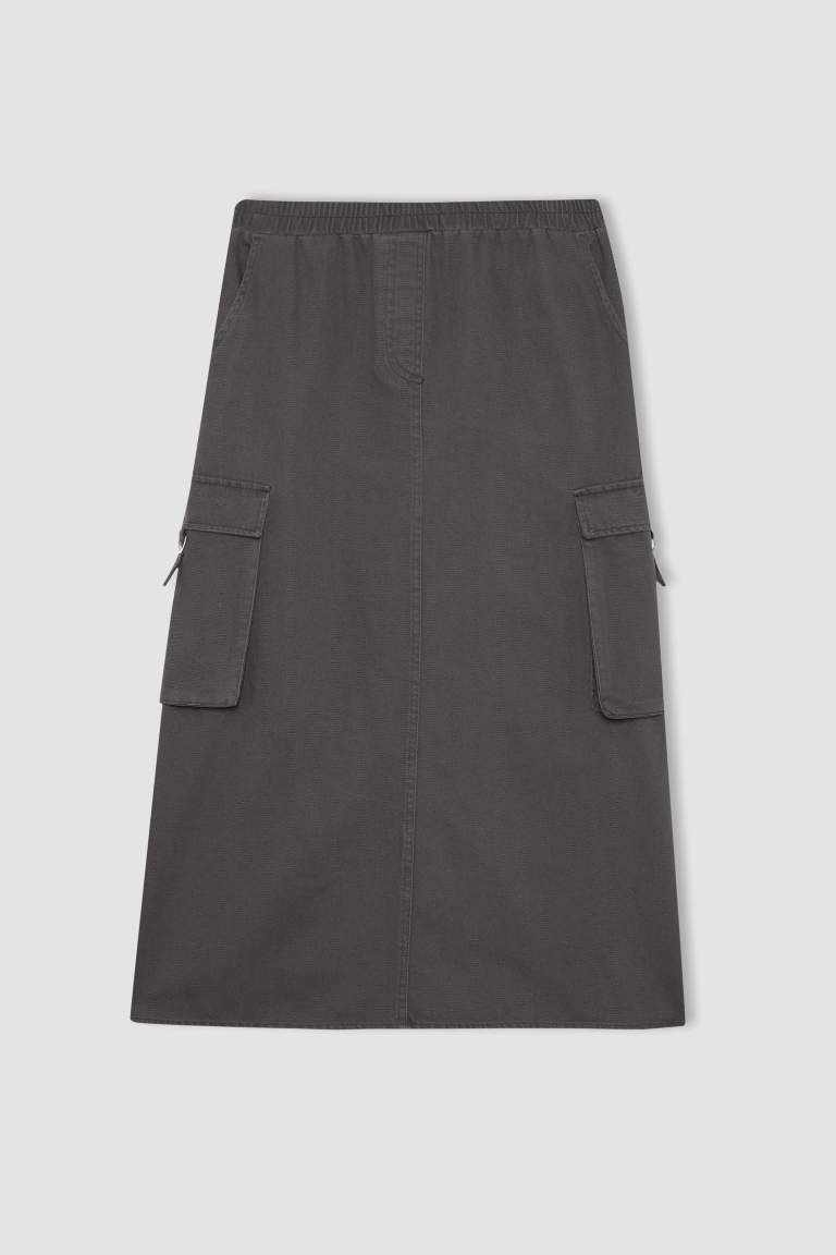 Cargo Fit Gabardine Skirt