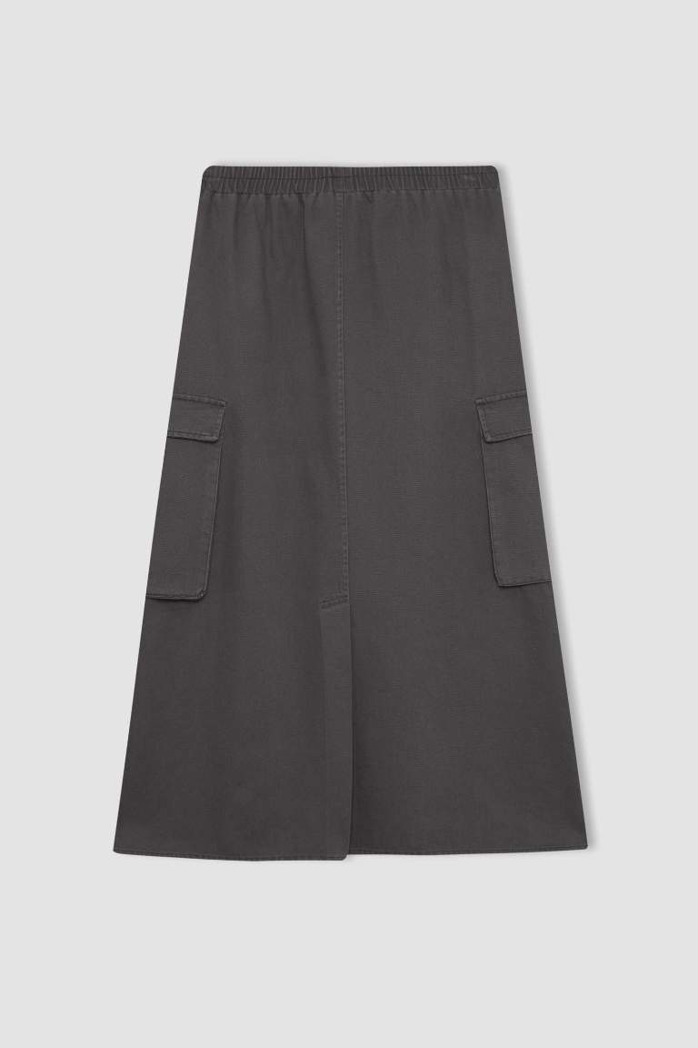 Cargo Fit Gabardine Skirt