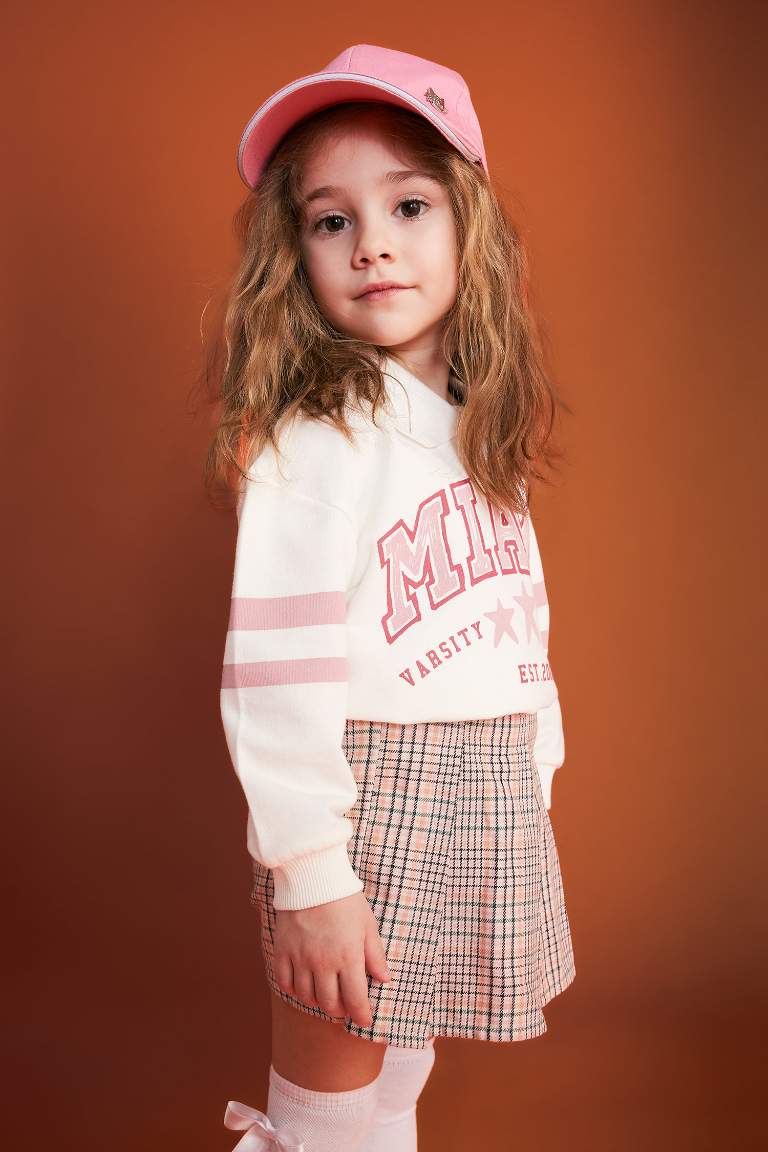 Baby Girl Polo Neck Printed Sweatshirt