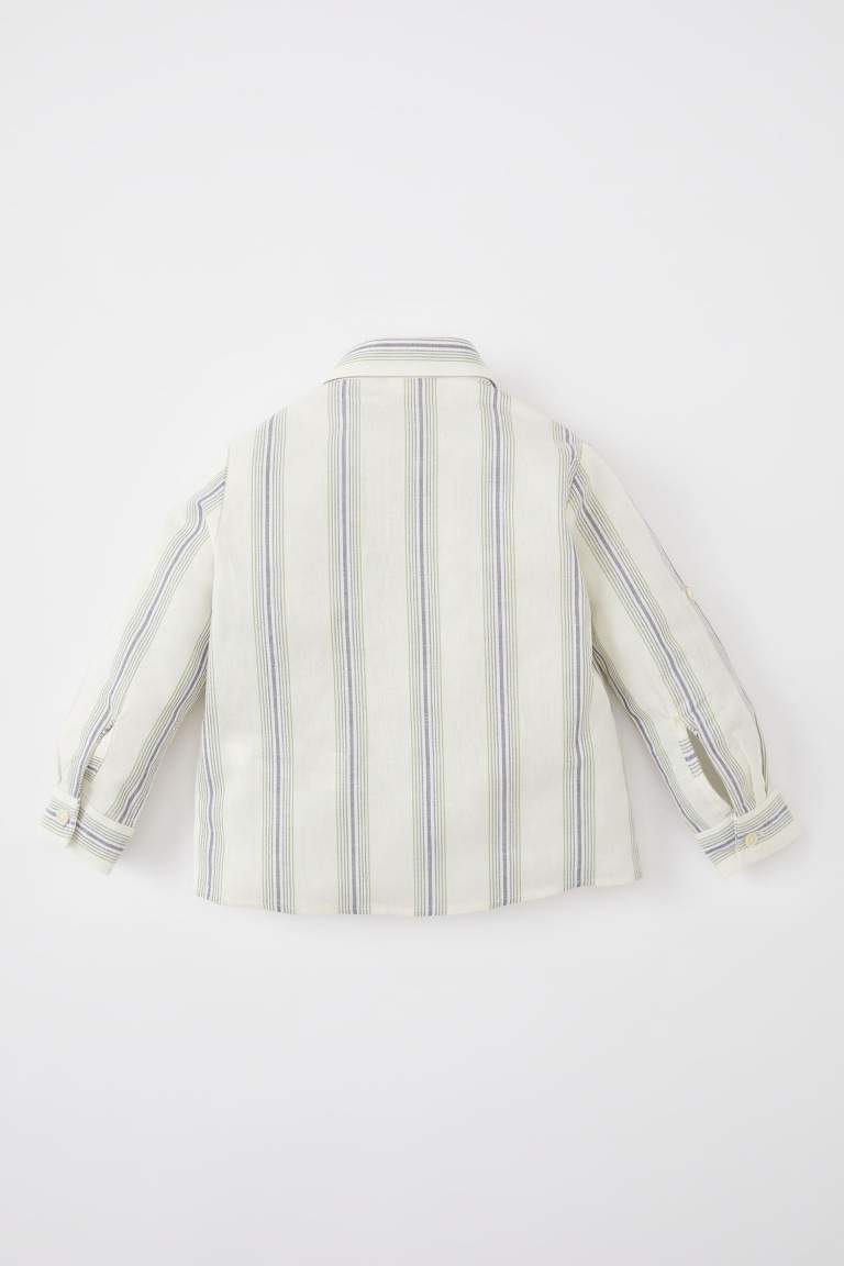 Baby Boy Long Sleeve Striped Shirt