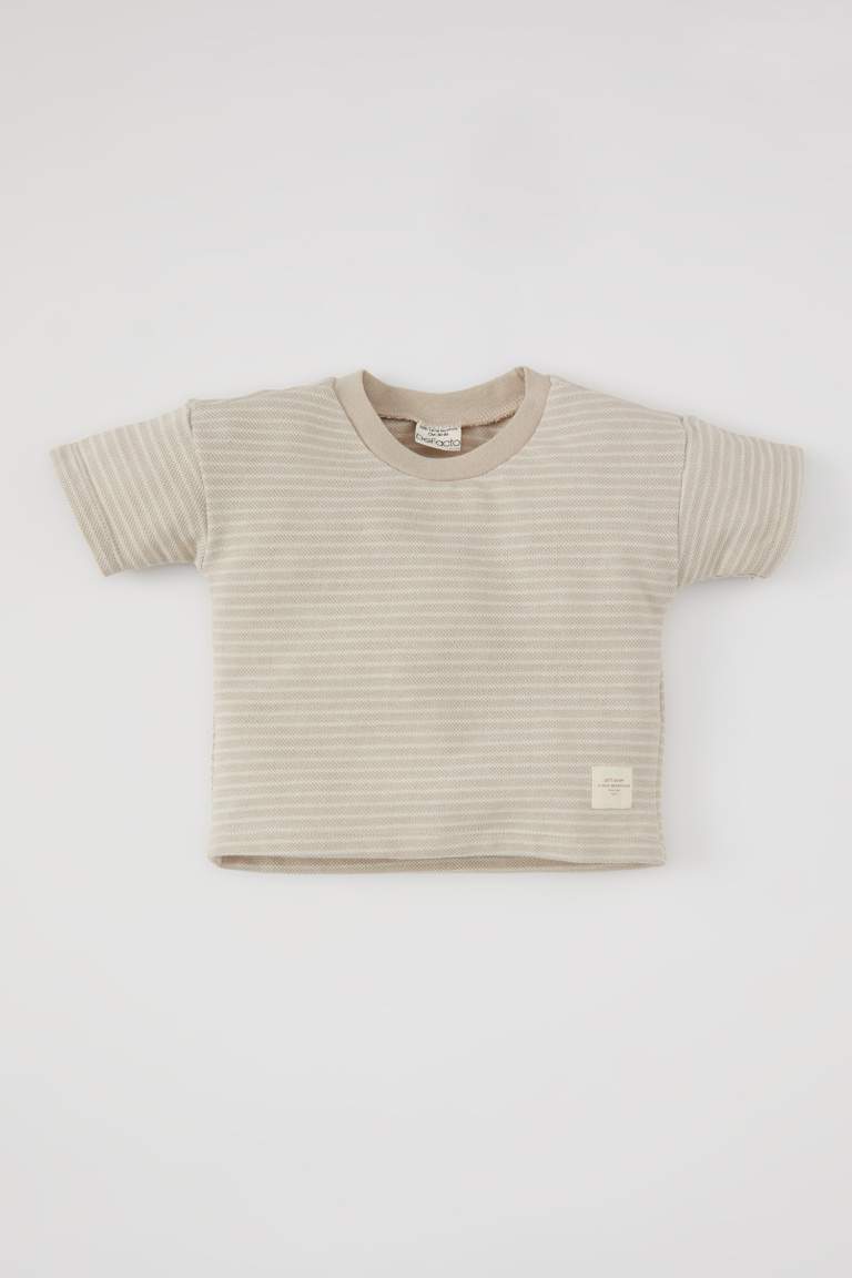 Baby Boy Regular Fit Crew Neck Striped T-Shirt