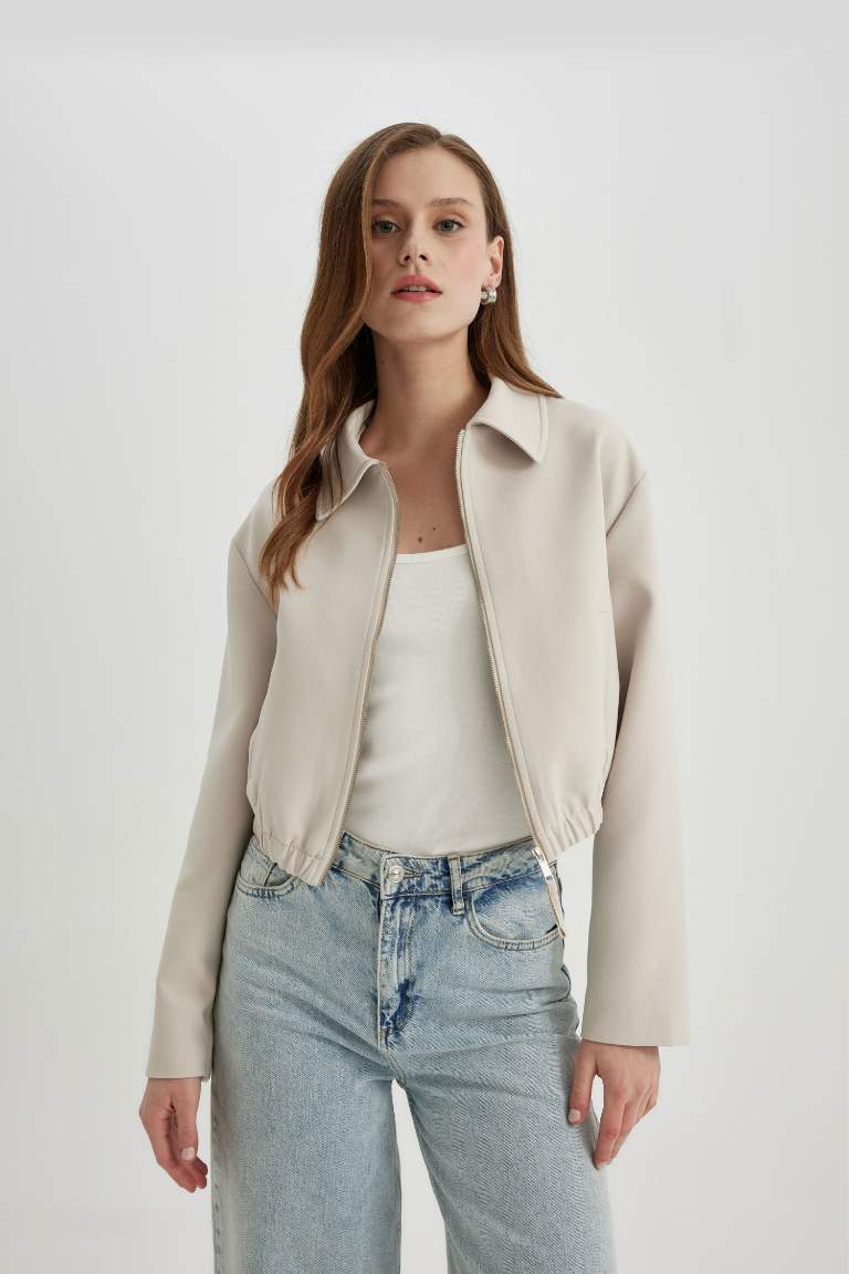 Jacket Bomber à Col Chemise avec poches